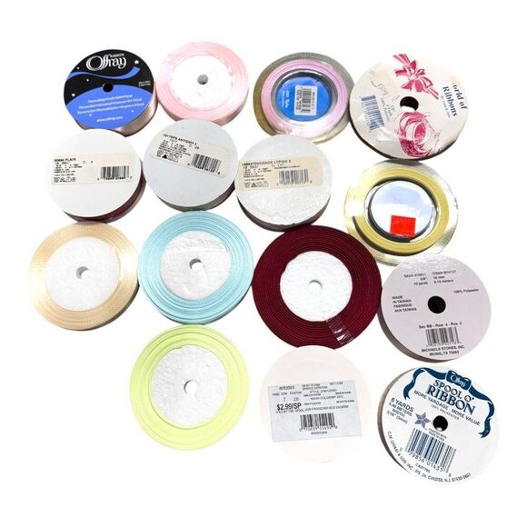 Mixed Craft Ribbon Lot Including Offray & Rib-tex Set 15 Crafts Present Wrapping - Picture 4 of 4